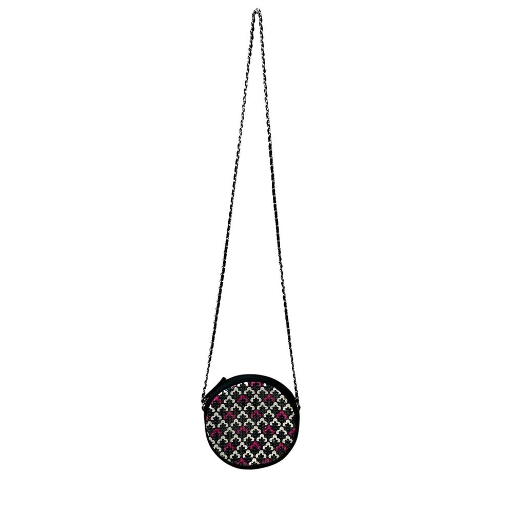 Vera‎ Bradley Shimmer Evening Bag Canterbury Magenta Pattern Round Crossbody - Picture 3 of 12